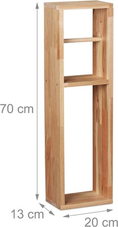 Relaxdays Toilettenpapierhalter, Walnuss Holz, zur Wandmontage oder stehend, Ersatzrollenhalter HxBxT 70x20x13 cm, natur