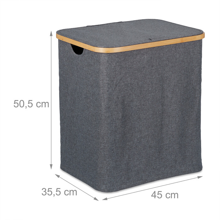 Relaxdays Wäschekorb mit Deckel 80 l