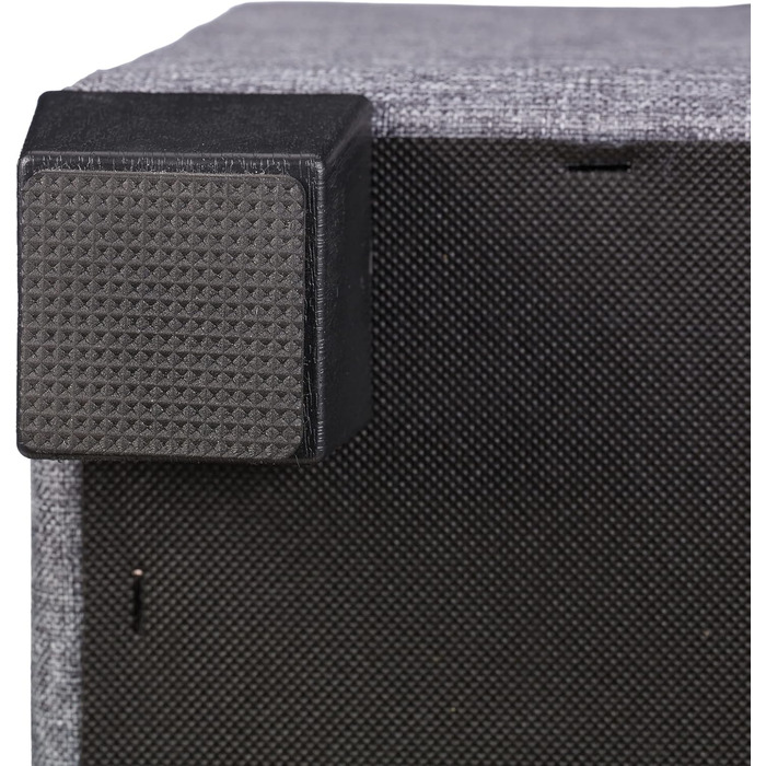 Relaxdays Sitzhocker mit Stauraum, 42x45x45 cm, gesteppt, Stoffbezug, Schaumstoffpolster, grau