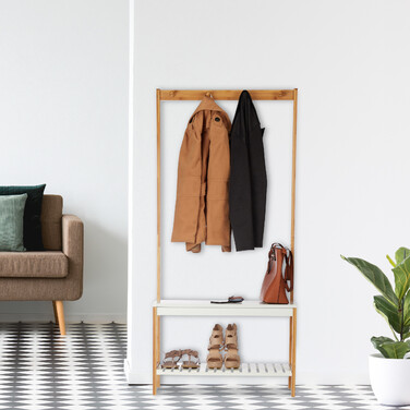 Relaxdays Garderobenständer mit Schuhregal