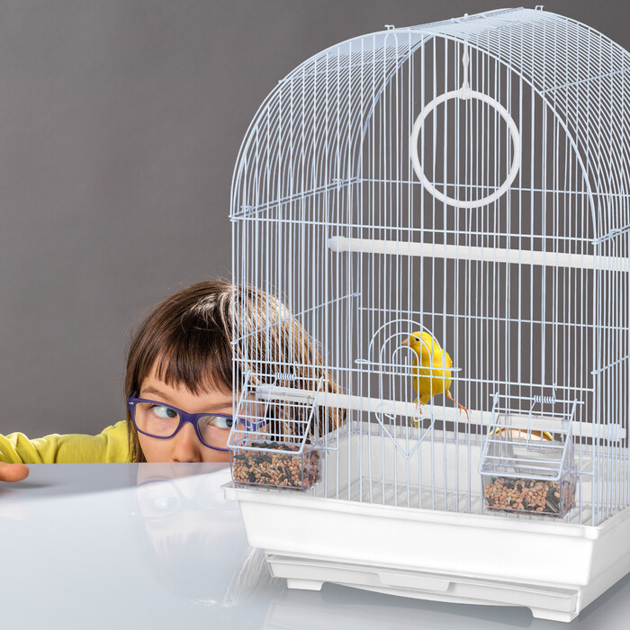 Relaxdays  Vogelkäfig mit Zubehör weiß