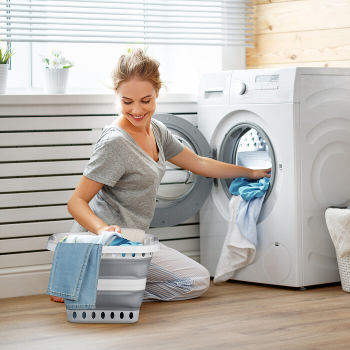 Relaxdays Faltbarer Wäschekorb 40 Liter
