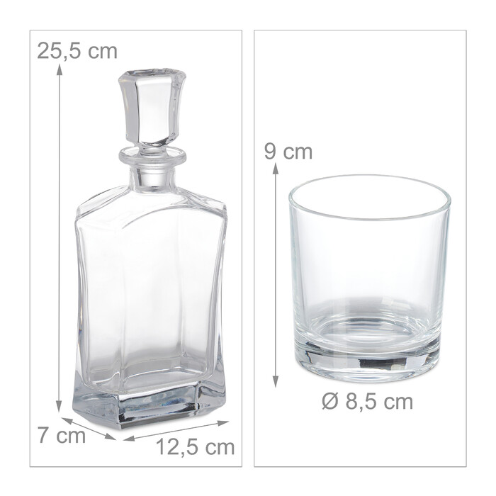 Relaxdays 5-tlg. Whisky Set mit Karaffe & Gläsern