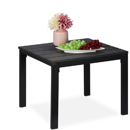Relaxdays wetterfester Beistelltisch für Balkon, Terrasse & Garten, 39x52x48 cm, klein, Schwarz