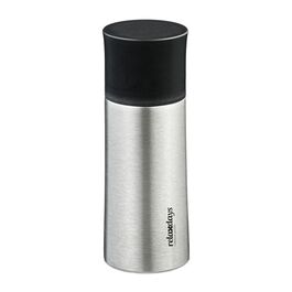 Relaxdays Trinkflasche Edelstahl 300 ml mit Becher