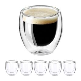 Relaxdays Doppelwandige Espresso Gläser 6er Set