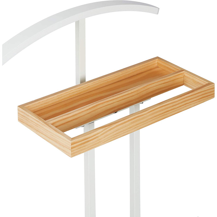 Relaxdays Stummer Diener, mit Ablage aus Holz, freistehend, faltenfreie Anzüge, MDF & Metall, HBT 102 x 46 x 24 cm, weiß