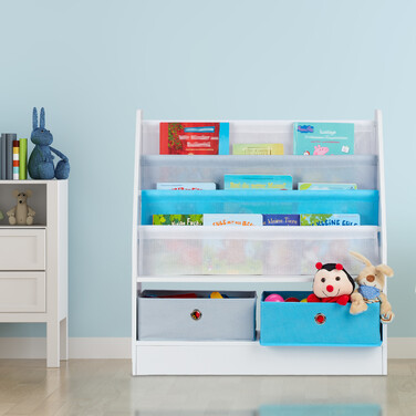 Relaxdays Kinderregal mit 2 Boxen & 3 Hängefächern