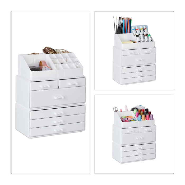 Relaxdays Kosmetikorganizer mit 6 Schubladen