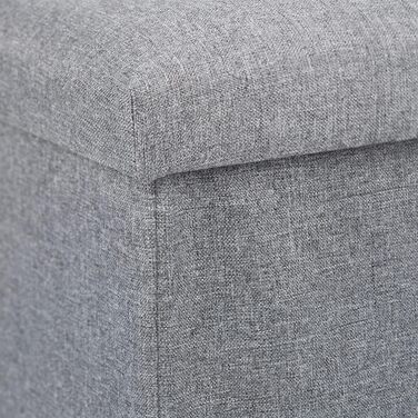 Relaxdays Sitzhocker mit Stauraum, faltbar, gepolstert, 37x37,5x37,5 cm, 1 Stück, Grau