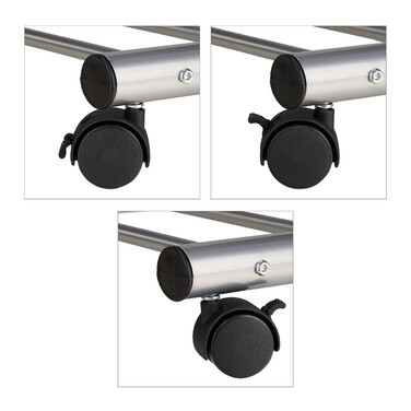 Relaxdays Silberne Garderobe mit Rollen