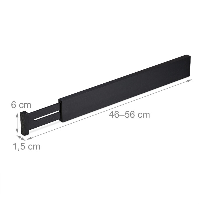 Relaxdays 4er Set Schubladentrenner in Schwarz