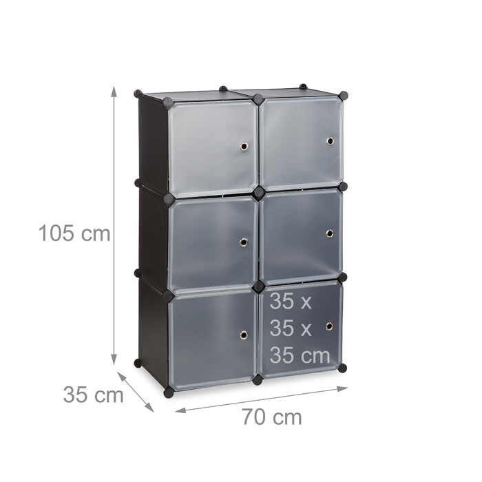 Relaxdays Regalsystem mit 6 Türen