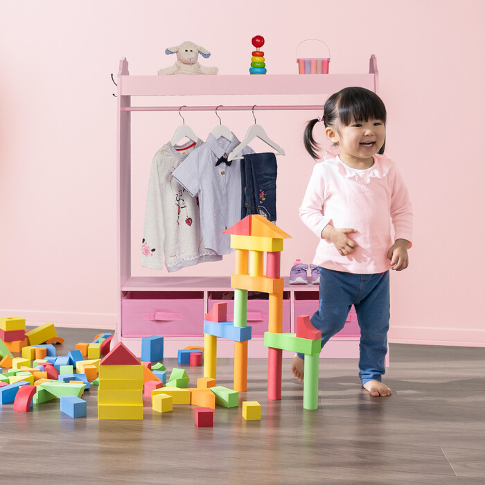 Relaxdays Kinder Kleiderständer mit Spiegel