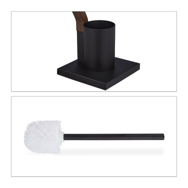 Relaxdays WC Garnitur stehend schwarz