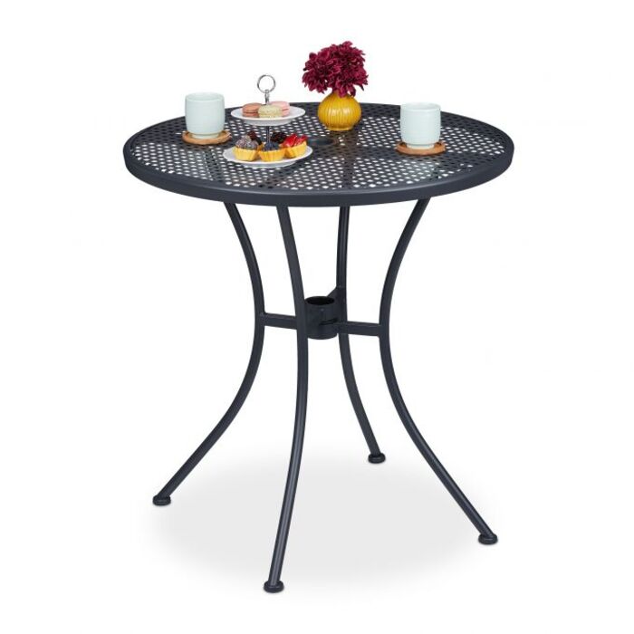 Relaxdays Gartentisch mit Schirmloch