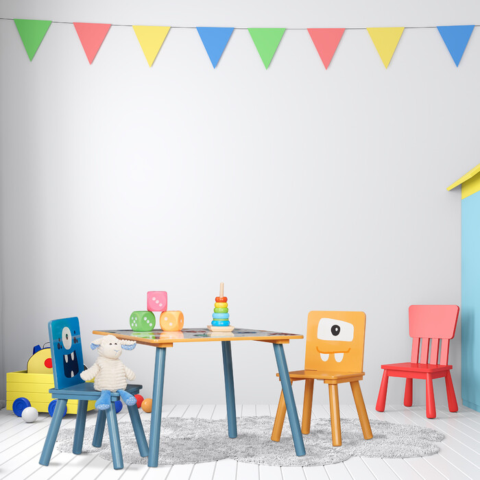 Relaxdays 3-teilige Kindersitzgruppe Monster-Motiv
