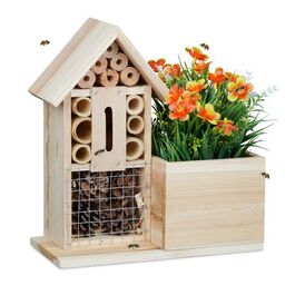 Relaxdays Blumentopf Bienenhotel Holz