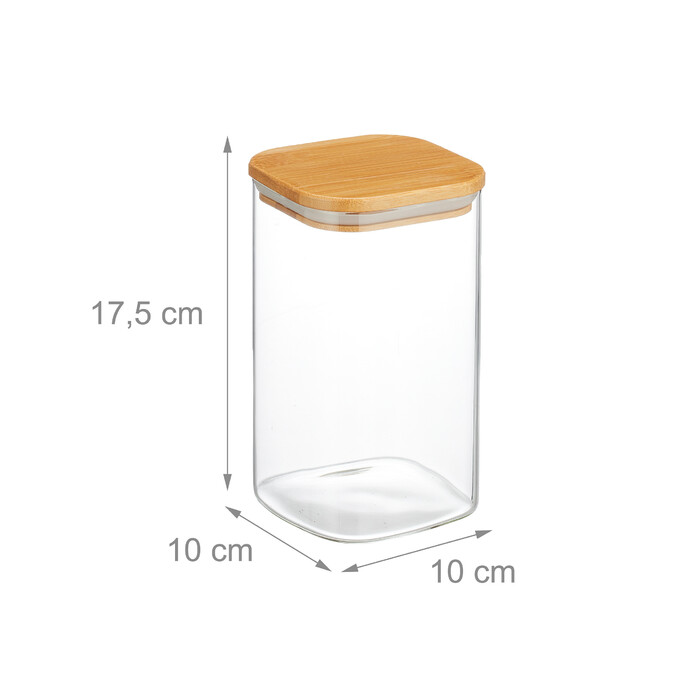 Relaxdays 3er Set Vorratsgläser mit Deckel 1200 ml