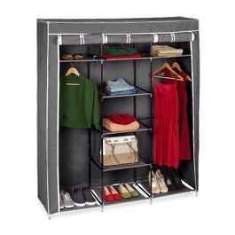Relaxdays Stoffkleiderschrank XXL mit 9 Böden