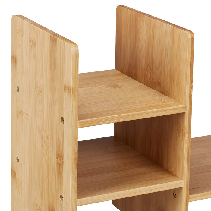 Relaxdays Bambus Monitorständer mit Fächern
