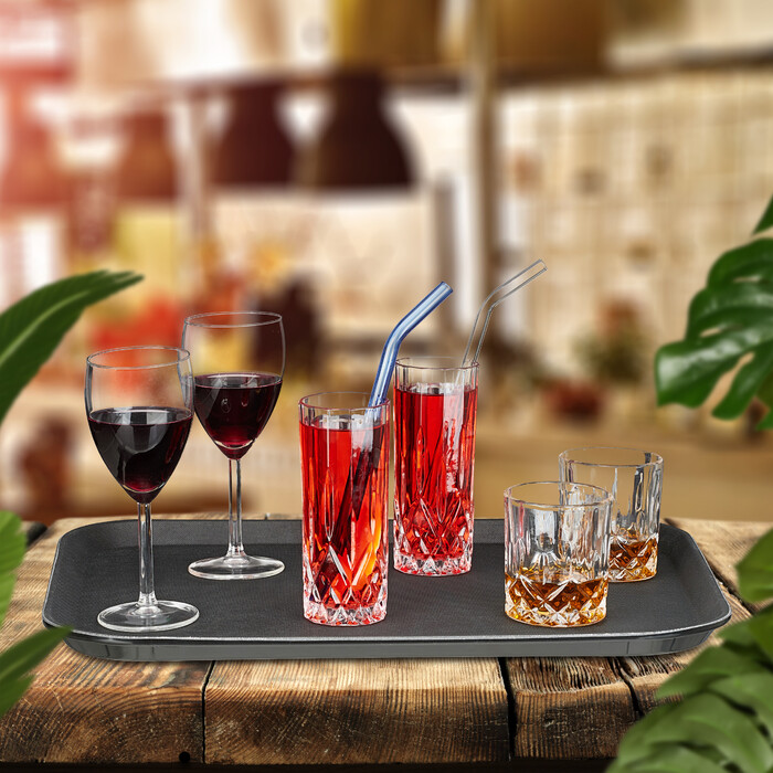 Relaxdays 3er Set Serviertablett 46 x 35 cm