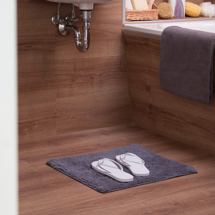 Relaxdays Badteppich verschiedene Größen grau