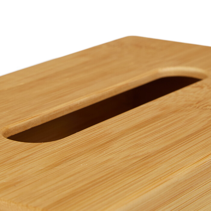 Relaxdays Kosmetiktücherbox Bambus 27,5 cm