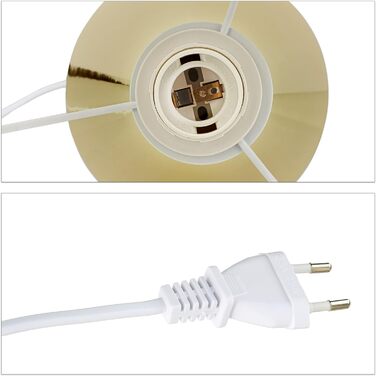 Relaxdays Tischlampe Touch dimmbar, moderne Nachttischlampe, HxD: 40 x 29 cm, E27, Tischleuchte mit Schirm, gold/weiß