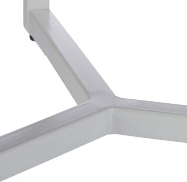 Relaxdays  Runder Beistelltisch aus Glas und Metall, dekorativer Loungetisch, HxBxT: 51 x 50 x 50 cm, in edlem, Standard (Weiß)