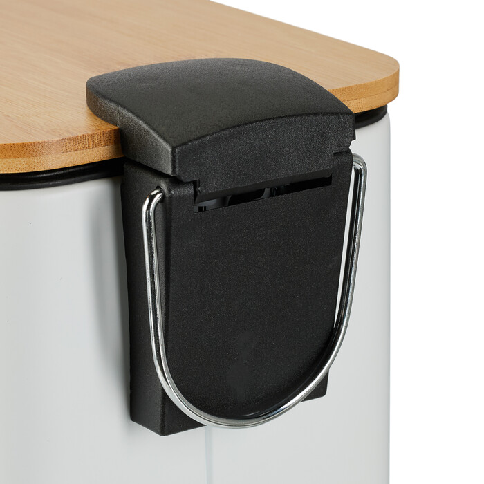 Relaxdays Bad Mülleimer 5 l mit Bambusdeckel