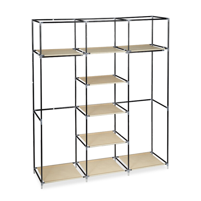 Relaxdays Stoffkleiderschrank XXL mit 9 Böden