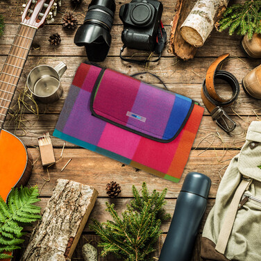 Relaxdays Picknickdecke bunt kariert