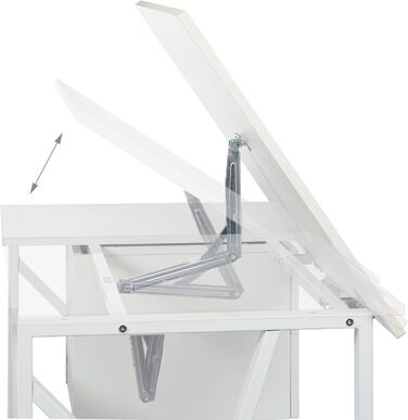 Relaxdays Schreibtisch neigbar, verstellbare Arbeitsfläche, Laptoptisch oder Zeichentisch, HBT 75x110x55cm, weiß