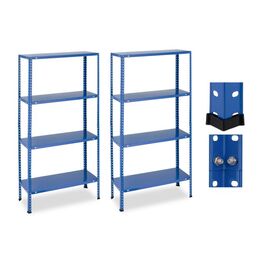 Relaxdays Blaues Schwerlastregal 2er Set