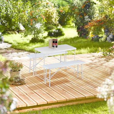 Relaxdays Gartentisch klappbar höhenverstellbar