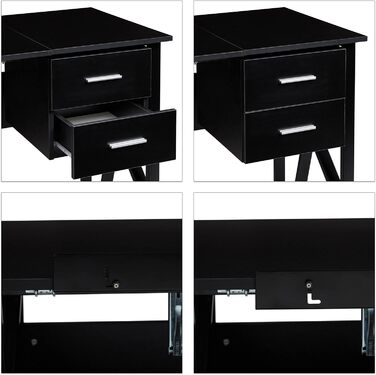 Relaxdays Schreibtisch neigbar, verstellbare Arbeitsfläche, Laptoptisch oder Zeichentisch, HBT 75x110x55cm,  (Schwarz)
