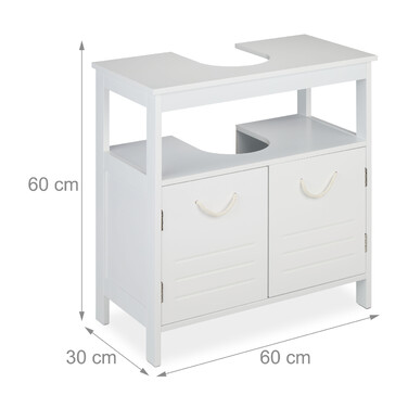 Relaxdays Waschbeckenunterschrank mit Seilgriffen