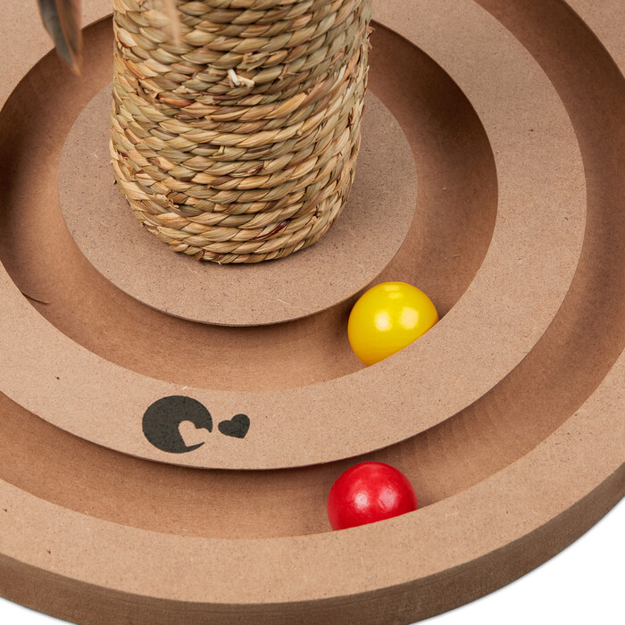 Relaxdays Kratzsäule mit Spielzeug