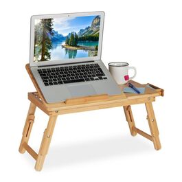 Relaxdays Klappbarer Laptoptisch aus Bambus