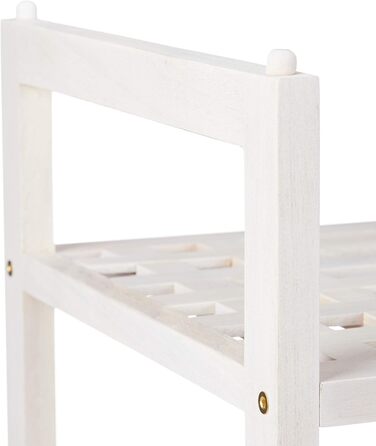 Relaxdays Schuhregal stapelbar, Schuhablage mit 2 Etagen, Walnuss, Landhaus, bis zu 6 Paar Schuhe, HBT 41x69x27 cm, weiß 1 Stück