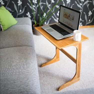 Relaxdays Laptoptisch Bambus H x B x T: ca. 62,5 x 60 x 40 cm Beistelltisch als auch als Notebook-Couchtisch aus Holz mit praktischer Ablage und optimaler Arbeitshöhe aus hochwertigem Bambus, natur