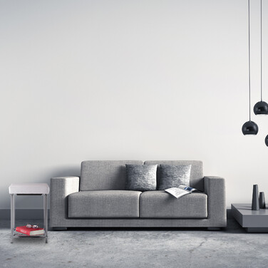 Relaxdays Gepolsterter Hocker mit Ablage Weiß