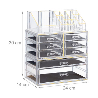 Relaxdays Make Up Organizer mit 8 Schubladen