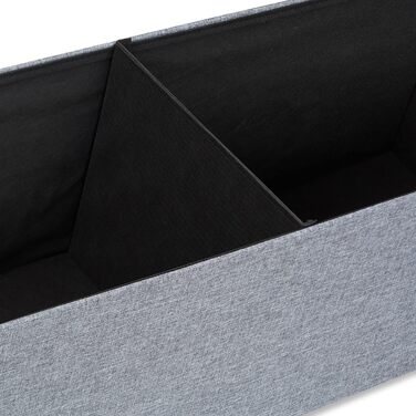 Relaxdays Faltbare Sitzbank XXL, Sitzcube mit Stauraum, Leinen, 38x114x38 cm, Dunkelgrau