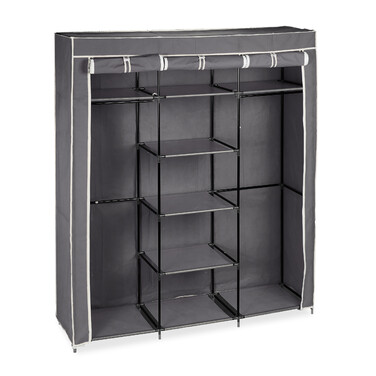 Relaxdays Stoffkleiderschrank XXL mit 9 Böden