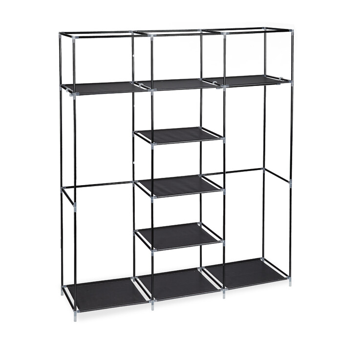 Relaxdays Stoffkleiderschrank XXL mit 9 Böden