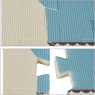 Relaxdays Puzzlematte, Motive: Waldtiere/Zootiere mit Messlatte, schadstofffrei, Babyschaumstoffmatte 120x175 cm, bunt