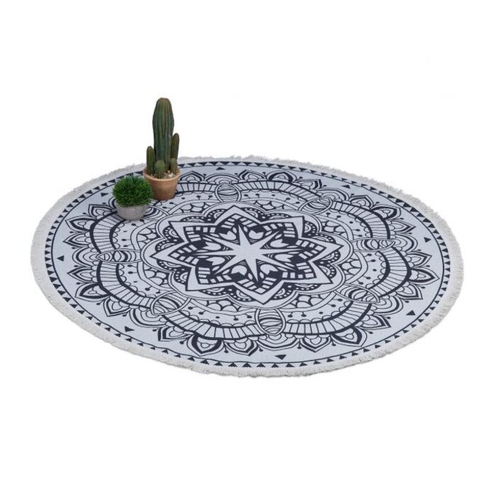 Relaxdays Runder Teppich im Mandala-Design