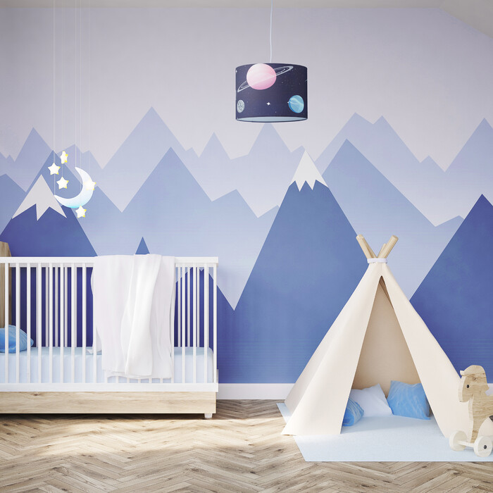 Relaxdays Hängelampe für Kinderzimmer Planeten